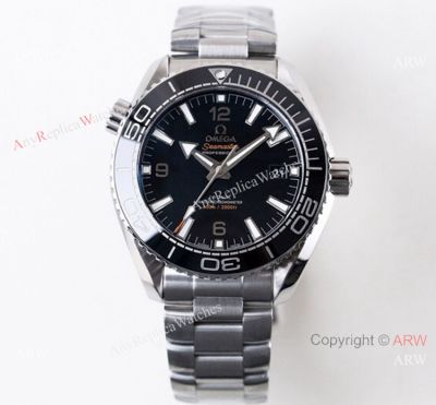 (VS)Best Replica Omega Planet Ocean 600M Stainless Steel Black Ceramic Watch 43.5mm